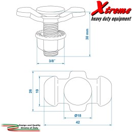 Sliding Rail - Terminale a bullone di raccordo con 1 perno di aggancio sulla rotaia fermacarico - 4 Unità | Xtremeshop.it