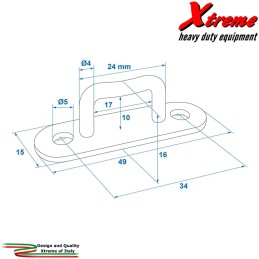 Cavallotti rettangolari aggancio cinte e funi - 24 mm | Xtremeshop.it