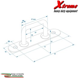 Cavallotti rettangolari aggancio cinte e funi - 36 mm | Xtremeshop.it