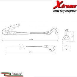 Cinta da 2000 kg, doppio gancio, cricchetto, protezione antigraffio Xtremeshop.it