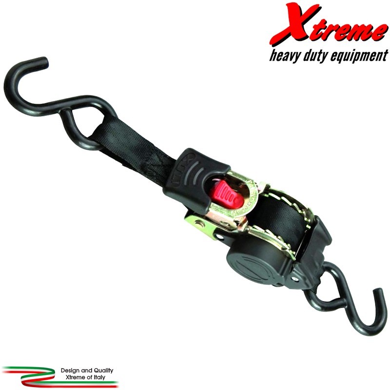 Cinta con doppio gancio, cricchetto, arrotolatore automatico Xtremeshop.it