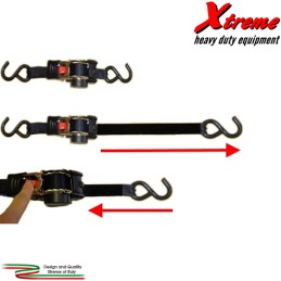Cinta con doppio gancio, cricchetto, arrotolatore automatico Xtremeshop.it