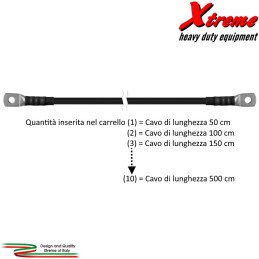 Cavo da 35 mm2 con due capocorda crimpati - Rosso / Nero | Xtremeshop.it