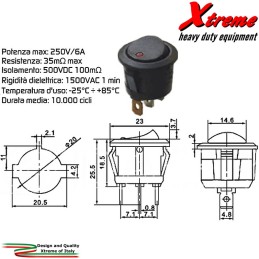 Serie O - Interruttore On-Off con spia LED | Xtremeshop.it
