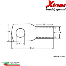 Terminale ad occhiello per cavo da 16 mm2 | Xtreme