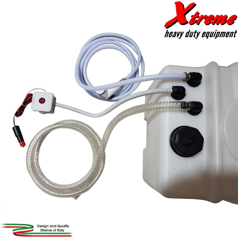 Serbatoio acqua con pompa elettrica e doccia per auto 4x4 camper | Xtremeshop.it
