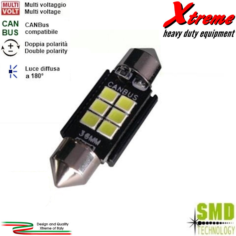 Lampada LED SMD Siluro 12x36 mm. | Xtremeshop.it