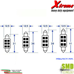 Lampada LED SMD Siluro 12x39 mm. | Xtremeshop.it