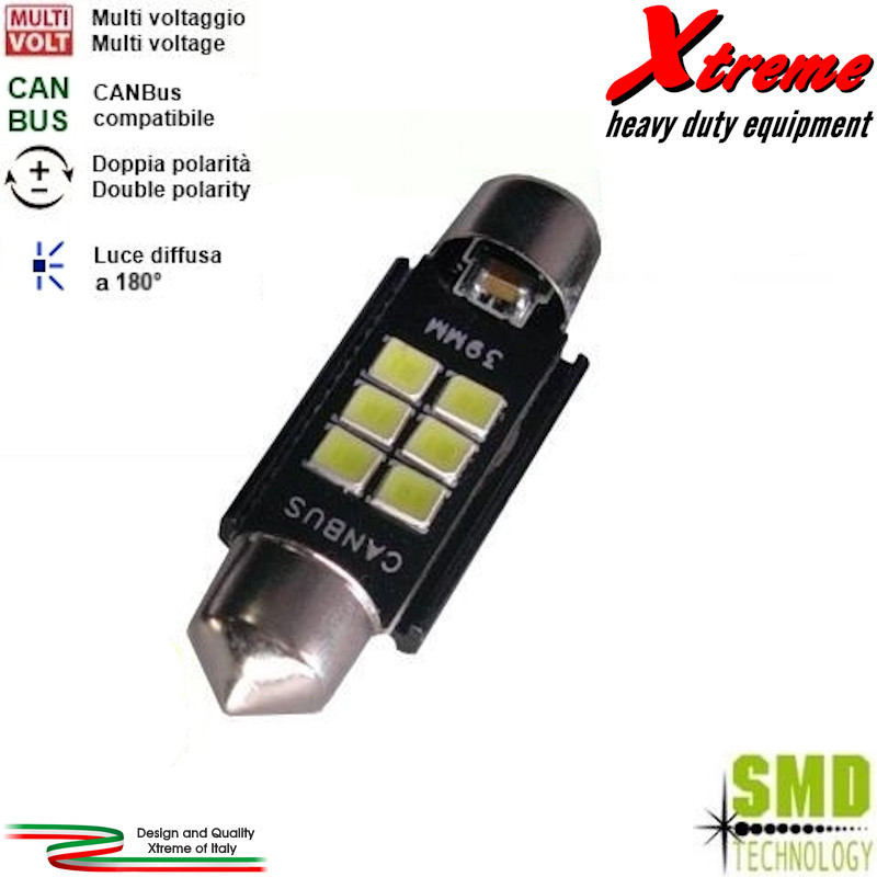 Lampada LED SMD Siluro 12x39 mm. | Xtremeshop.it