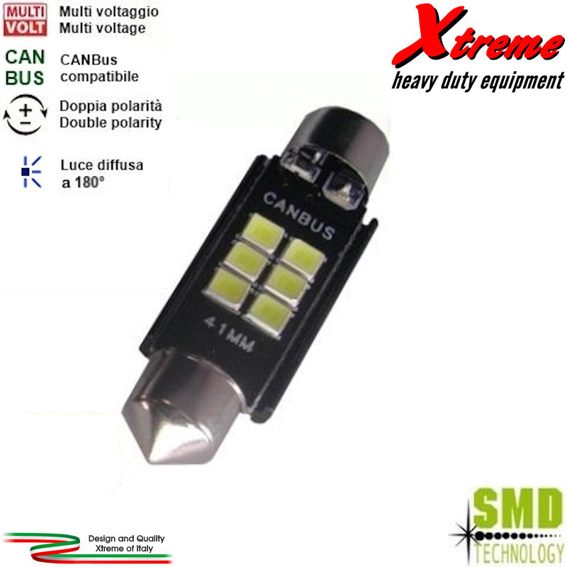 Lampada LED SMD Siluro 12x41 mm. | Xtremeshop.it