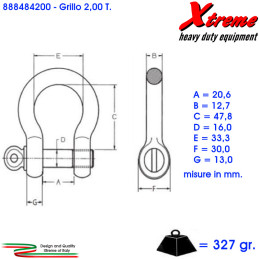 Grillo ad Omega in acciaio speciale HD 6:1 - 2,00 t. | Xtremeshop.it