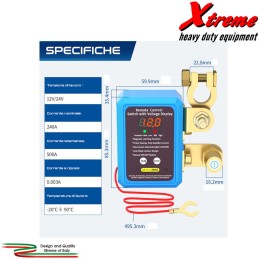 Stacca batteria con telecomando 12V/24V 240A con voltmetro LED | XTREMESHOP.IT