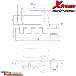 Sliding Rail - Terminale ad asola con 4 perni di aggancio sulla rotaia fermacarico | XTREMESHOP.IT